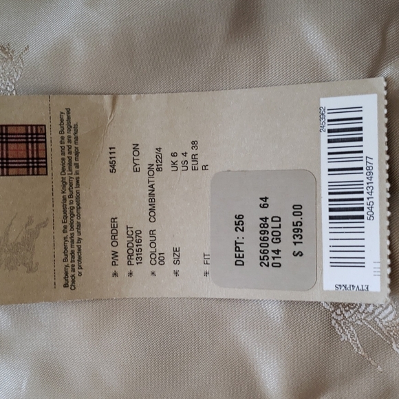 BURBERRY GOLD SHIMMER METALLIC CHECK PLAID TRENCH COAT - Picture 11 of 16